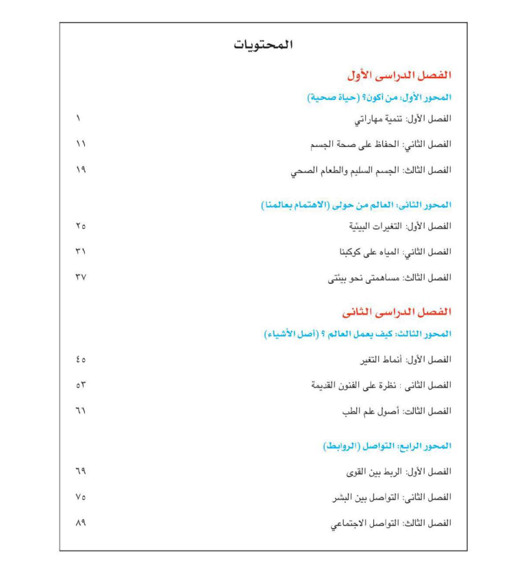 منهج الصف الثالث الابتدائي 2026